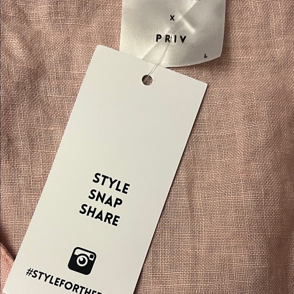 NWT Jillian Harris Linen Dress Pink Large X Priv - Picture 9 of 12